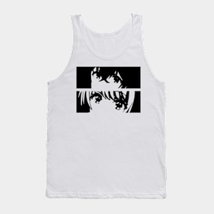 KZ3 D9 Kimizero Our Dating Story Keiken Zumi Cute Couple Black and White Anime Eyes Characters Kashima Ryuuto / Ryuto and Runa Shirakawa Vector Gifts x October 2023 Tank Top